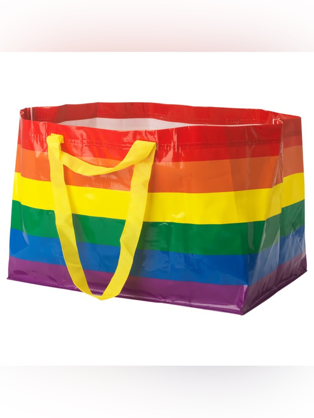 IKEA Rainbow STRORSTOMMA Reusable Tote Bags with Yellow Handles, Brand New - Picture 7 of 10
